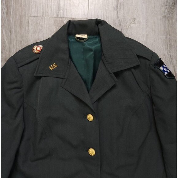 Vintage Military Gabardine Womens Jacket 1970s Uniform 16R - Picture 3 of 11